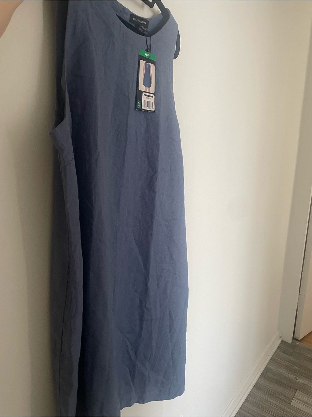 Banana Republic Sleeveless Linen Shift Dress in Slate Blue